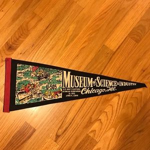 Vintage Chicago Museum of science felt pennant